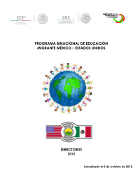 PROGRAMA BINACIONAL DE EDUCACIÓN MIGRANTE MÉXICO – ESTADOS UNIDOS DIRECTORIO