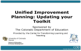 Unified Improvement Planning: Updating your Toolkit Sponsored by
