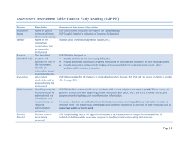 Assessment Instrument Table: Istation Early Reading (ISIP ER)