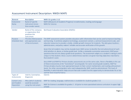 Assessment Instrument Description: NWEA MAPS 