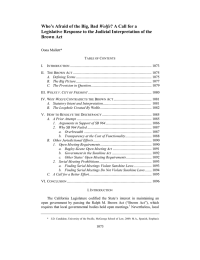 Wolfe Legislative Response to the Judicial Interpretation of the Brown Act