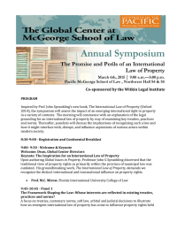 Annual Symposium The Promise and Perils of an International Law of Property