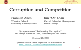 Corruption and Competition Franklin Allen Jun “QJ” Qian