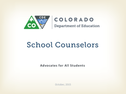 Advocates for All Students October, 2015