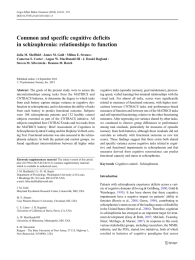 Common and specific cognitive deficits in schizophrenia: relationships to function