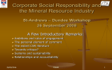 Corporate Social Responsibility and the Mineral Resource Industry – Dundee Workshop St-Andrews