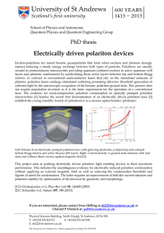 Electrically driven polariton devices PhD thesis  School of Physics and Astronomy