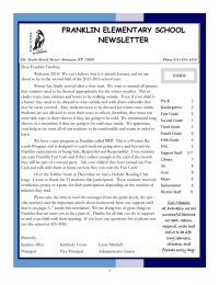 FRANKLIN ELEMENTARY SCHOOL NEWSLETTER