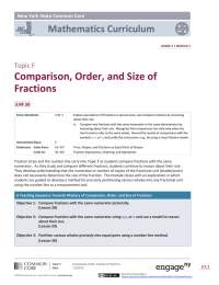 Comparison, Order, and Size of Fractions  Mathematics Curriculum