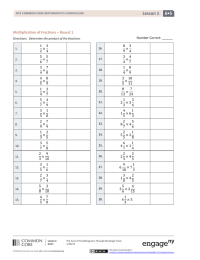 6•5  Lesson 1 Multiplication of Fractions – Round 1