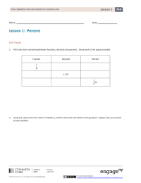 Lesson 1:  Percent 7•4  Lesson 1
