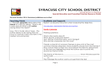 SYRACUSE CITY SCHOOL DISTRICT Teaching Points Scaffolds and Supports