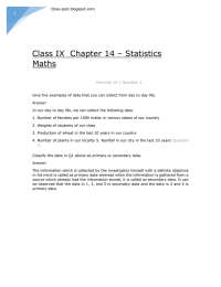 Class IX  Chapter 14 – Statistics Maths  1