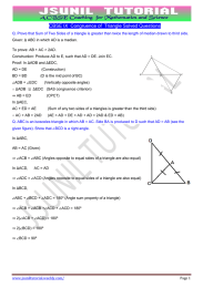 CBSE IX  Congruence of  Triangle Solved Questions