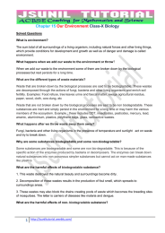 Our Environment Chapter 15 Class-X Biology