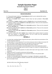 Sample Question Paper Summative Assessment II 2013-14 Class X Science