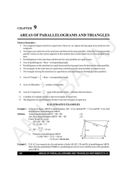 9 AREAS OF PARALLELOGRAMS AND TRIANGLES CHAPTER