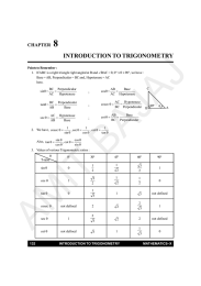 8 INTRODUCTION TO TRIGONOMETRY CHAPTER