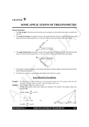 9 SOME APPLICATIONS OF TRIGONOMETRY CHAPTER