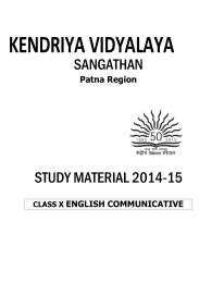 KENDRIYA VIDYALAYA SANGATHAN STUDY MATERIAL 2014-15 Patna Region