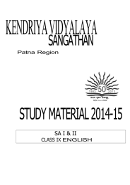 KENDRIYA VIDYALAYA STUDY MATERIAL 2014-15 SANGATHAN Patna Region
