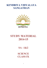 STUDY MATERIAL 2014-15 KENDRIYA VIDYALAYA SANGATHAN