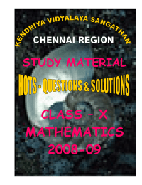 CLASS – X MATHEMATICS 2008-09