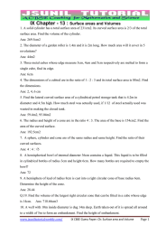 IX Chapter - 13 : Surface areas and Volumes