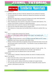 Synthetic Materials CBSE Class 8th  8