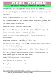 CBSE Class 9 Work Energy and Power Solved test paper-05