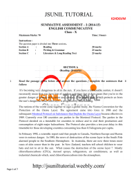 JSUNIL TUTORIAL IGHD6VM – I (2014-15) SUMMATIVE ASSESSMENT