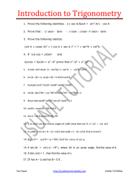 Introduction to Trigonometry
