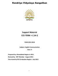 Kendriya Vidyalaya Sangathan Support Material CCE-TERM –I ( SA I)
