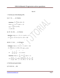 10th Arithmetic Progression solves questions