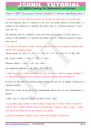 Class 9 CBSE Test paper Solved Chapter 3: Atoms and...