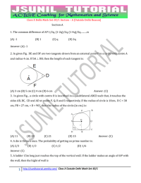 Class X Delhi Math Set-30/1 Section – A [Outside Delhi... Section-A 1. The common difference of AP 1/2q, (1-2q)/2q, (1-4q)/2q...........is (A) -1