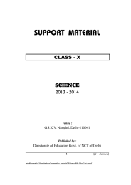 SUPPORT  MATERIAL SCIENCE CLASS - X 2013 - 2014