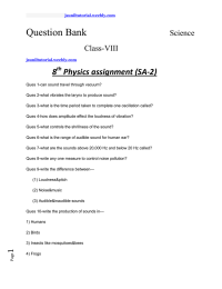 Question Bank 8 Physics assignment (SA-2)