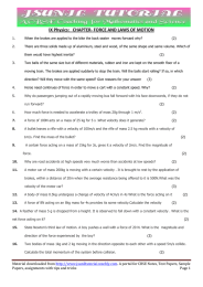 IX Physics:   CHAPTER- FORCE AND LAWS OF MOTION