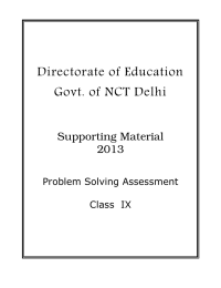 Directorate of Education Govt. of NCT Delhi Supporting Material