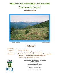 Montanore Project Joint Final Environmental Impact Statement December 2015