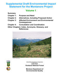 Supplemental Draft Environmental Impact Statement for the Montanore Project  Volume 1