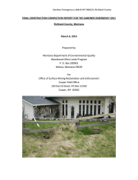 FINAL CONSTRUCTION COMPLETION REPORT FOR THE GARDNER EMERGENCY 2011