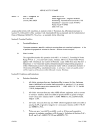 AIR QUALITY PERMIT  Issued To: John J. Thompson, Inc.