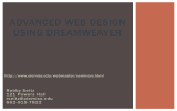 ADVANCED WEB DESIGN USING DREAMWEAVER Robby Seitz 121 Powers Hall