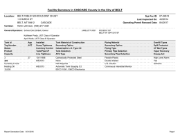 Facility Summary in CASCADE County in the City of BELT