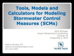 Tools, Models and Calculators for Modeling Stormwater Control Measures (SCMs)