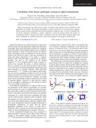 Contribution of the electric quadrupole resonance in optical metamaterials Feng Wang,