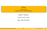 JFlex Lecture 16 Section 3.5, JFlex Manual Robb T. Koether