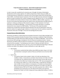 Project Description for February – March 2015 Drought Response Actions